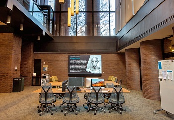 interior photo of the Marx Science and Social Science Library at Yale University
